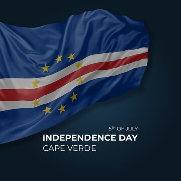 Cape Verde independence day greetings card with flag