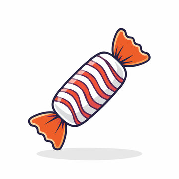 Wrapped Candy with Red and White Stripes