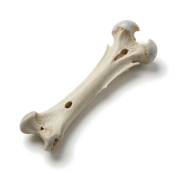Natural ulna bone isolated on a simple surface