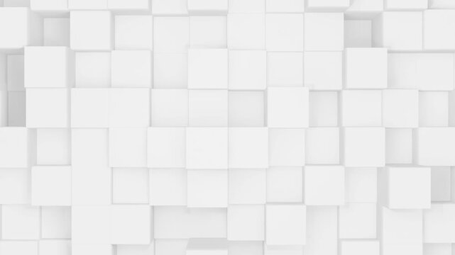 3D Abstract White Cube Loop Background