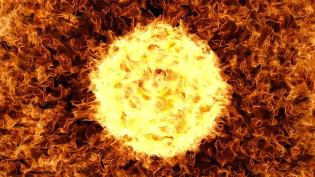 Burning Sun Create a Powerful Fiery Loop, Looping Fire Animation