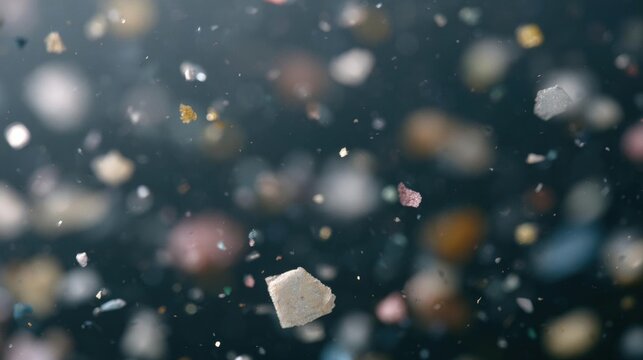 Close-up of a group of small, irregularly shaped objects scattered on a black surface. the objects appear to be small and vary in size and shape, with some being larger and some being smaller.