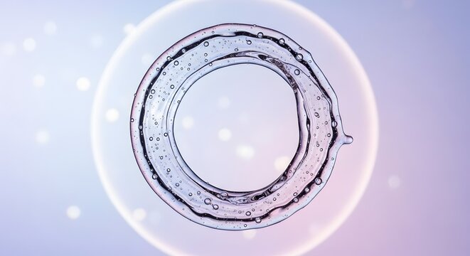 A microscopic view of a human embryo in a translucent zona pellucida