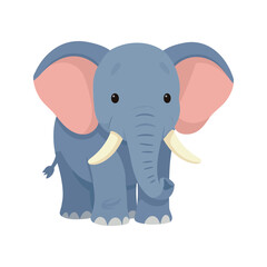 Obraz premium Adorable baby elephant stands with a sweet expression on its face, isolated on white