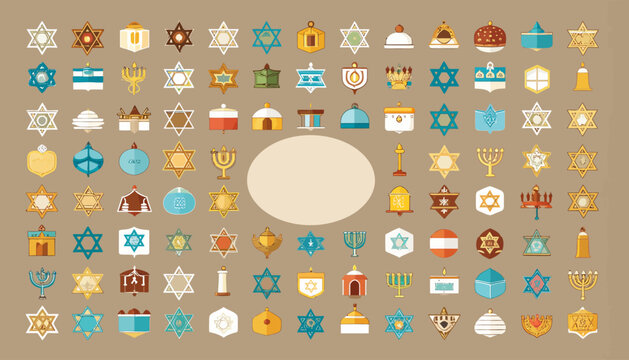 Jewish Symbols Collection menorah vector