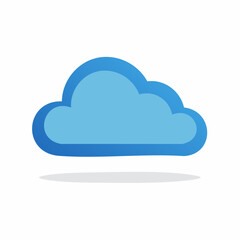 Fototapeta premium Blue cloud icon with shadow