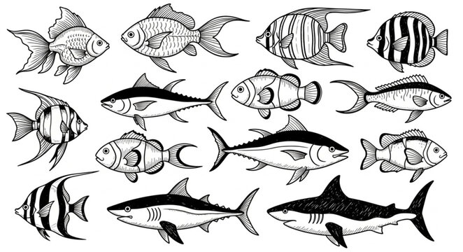 Collection of various fish species.