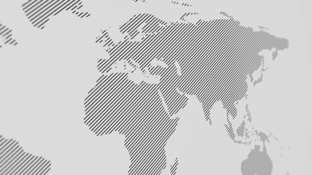 World map design stripes 3d animation 4k seamless loop