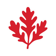 Naklejka premium Stylized red parsley sprig illustration with a minimalist design on a white backdrop