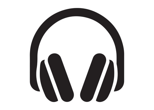headphone logo silhouette vector, audio headphones logo silhouette vector illustration, gaming headphones vector, audio equipment logo, bluetooth headphone logo silhouette design on white background. 