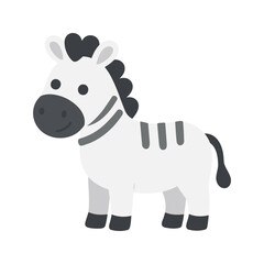 Fototapeta premium Stylized zebra illustration standing on white background in simple flat style