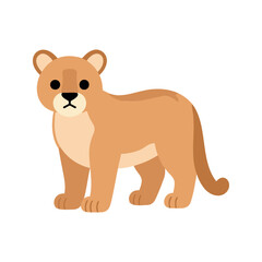 Obraz premium A cougar, also known as a mountain lion, is a large cat native to the Americas and it has short, tan fur with black markings.
