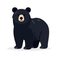 Naklejka premium Illustration of a black bear with a tan face and dark claws standing upright