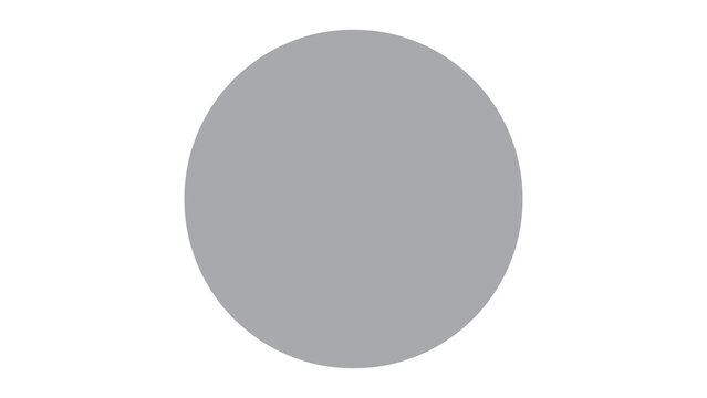 Solid gray circle on white background with geometric isolated abstract minimalist background