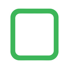 Obraz premium Vibrant green square with rounded corners stands against a bright white background