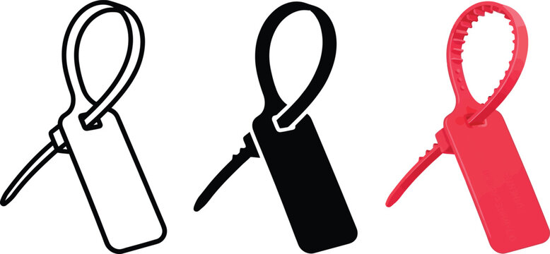 Set of security seal tags blank labels for identification and tamper evidence vector illustration on white background