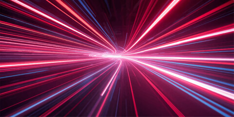 Abstract colorful design with bright blue laser rays and glowing star patterns creates a shiny motion effect of energy and speed across a light space background for a night wallpaper © RABBANU