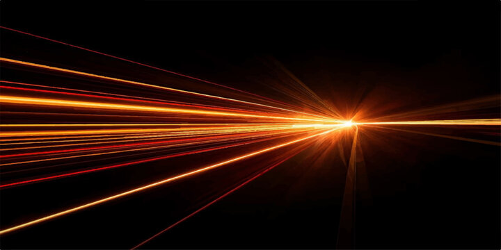 An abstract design of a cosmic light explosion creates a glowing motion pattern of orange and red energy waves across a dark space wallpaper