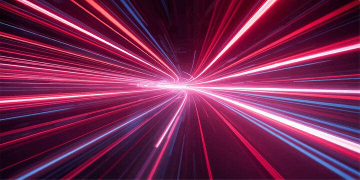 Abstract colorful design with bright blue laser rays and glowing star patterns creates a shiny motion effect of energy and speed across a light space background for a night wallpaper