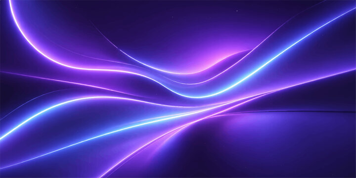Abstract blue background with flowing purple waves and glowing digital lines creates a dynamic energy pattern for a modern motion wallpaper design