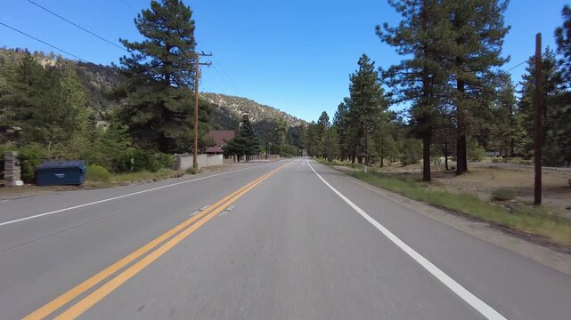 Angeles Crest Highway Summer Eastbound 6 Grassy Hollow to Wrightwood 14 Front View Driving Plate Angeles National Forest California USA