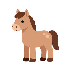 Obraz premium Cute pony stands calmly with a friendly smile on its face, waiting for a ride