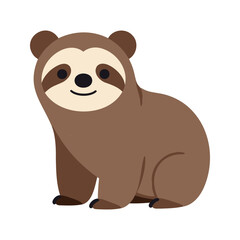 Fototapeta premium Cute sloth sitting and looking forward with a sweet little smile on its face
