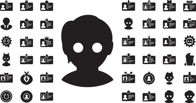Silhouette icons for user profiles and identification badges