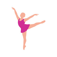 Fototapeta premium Female ballet dancer strikes an arabesque pose with perfect posture and grace