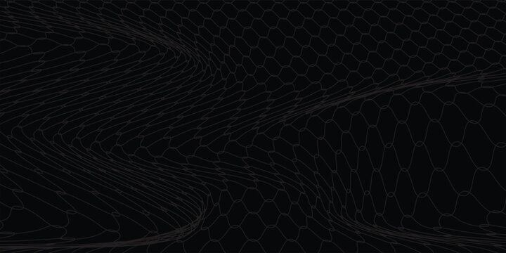 Fishing net seamless pattern. Soccer and football gates mesh. Fishnet texture. Basketball hoop and hockey net pattern. Sportswear texture. Chain link fence. Vector illustration on black background.