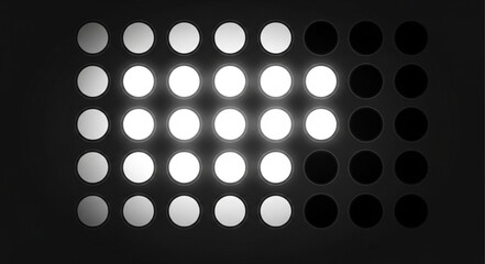 Close-up of LED Light Panel with Bright and Dim Lights. © bakul