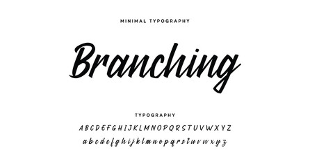 Obraz premium signature Font Calligraphy Logotype Script Brush Font Type Font lettering handwritten. Minimal modern urban fonts for logo, brand etc. Typography typeface uppercase lowercase and number. vector