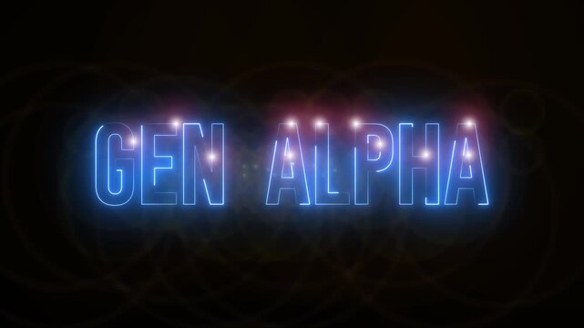 GEN ALPHA Neon Text Animation 4K | Futuristic Glow Typography Loop