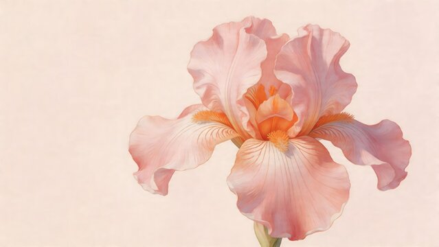 Pink iris flower with detailed petals