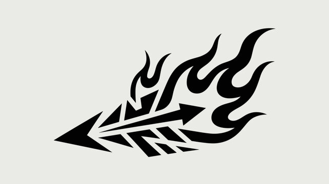 Geometric arrowhead with rising flame peaks &ndash; Suitable for innovative energy, heating technology, or competitive business strategy.