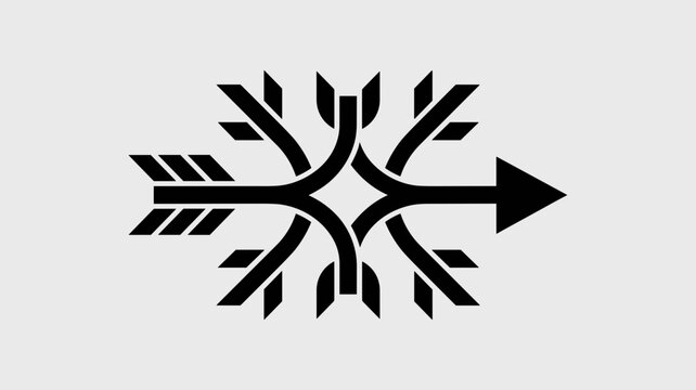 Lens-shaped splitting arrow for diversification &ndash; Great for systematic process mapping, resource allocation, and strategic growth.