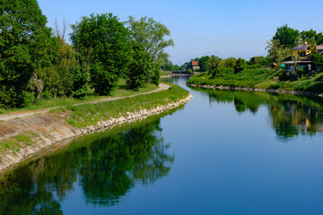 Fototapeta premium The Muzza canal at Quartiano, old village in Lodi province, Italy
