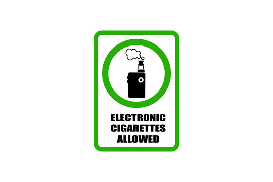 Electronic Cigarettes Allowed Sign with Transparent Background Vape Permission Symbol PNG