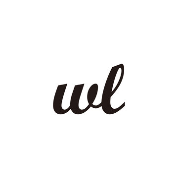 Letter wL connect geometric symbol simple logo vector
