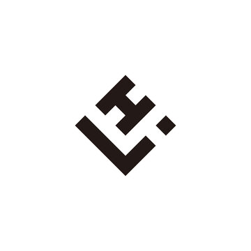 Letter L and H square geometric symbol simple logo vector