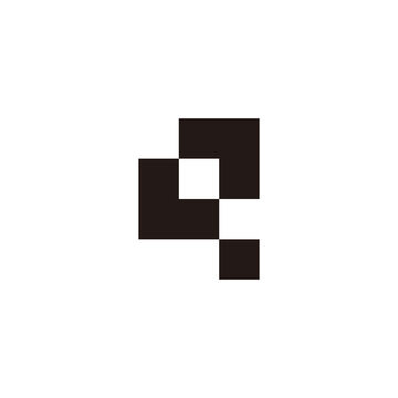 Letter Lq qL L q squares geometric symbol simple logo vector