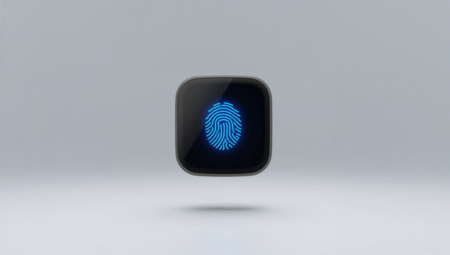 指紋認証ロックを立体化したスマートセキュリティ3D素材