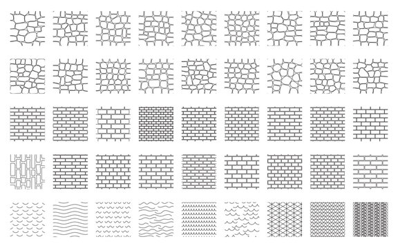 CAD Architectural Symbols and Hatch Pattern Collection Seamless Material Texture Set for Floor Plan Drafting
