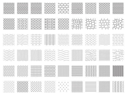 Landscape Architecture CAD Hatch Pattern Set Grass Water Stone Wall Texture Elements Collection