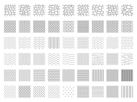 Landscape Architecture CAD Hatch Pattern Set Grass Water Stone Wall Texture Elements Collection