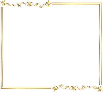 frame with leaves gold border Golden Border Warm Color Frame