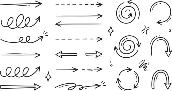 Arrows drawn in a hand-sketched style provide a creative way to denote focus and direction.