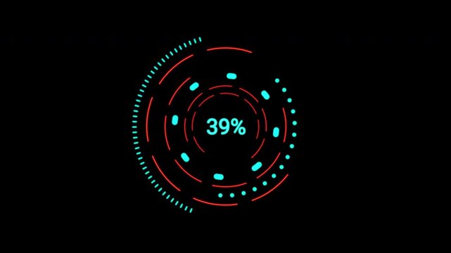 Advanced Loading Data HUD Display. High-tech rotating UI telemetry and graphs. Pro-grade digital analysis dashboard.