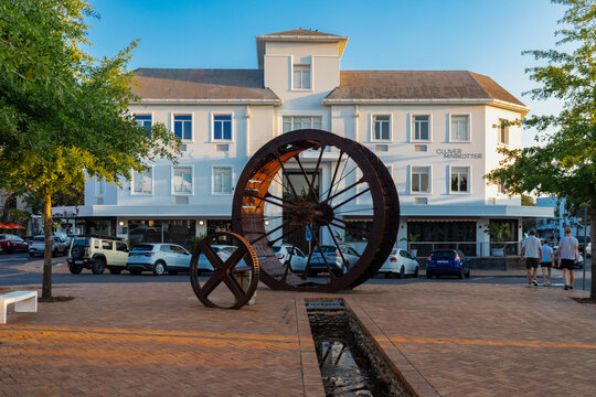 downtown of the university town of Stellenbosch which is South Africa's second oldest town and most inspiring wine, food, art and cultural destination of the country