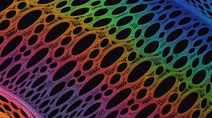 Obraz premium Abstract colorful mesh pattern with organic oval shapes and gradient lines